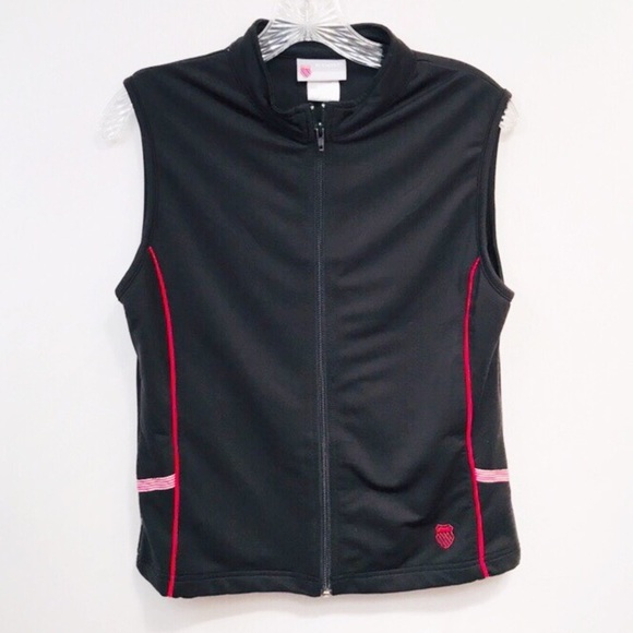 K-Swiss Full‎ Zip Vest 7.0 System Black and Red Size Medium Athletic - Picture 1 of 7
